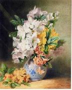 unknow artist, Floral, beautiful classical still life of flowers.031